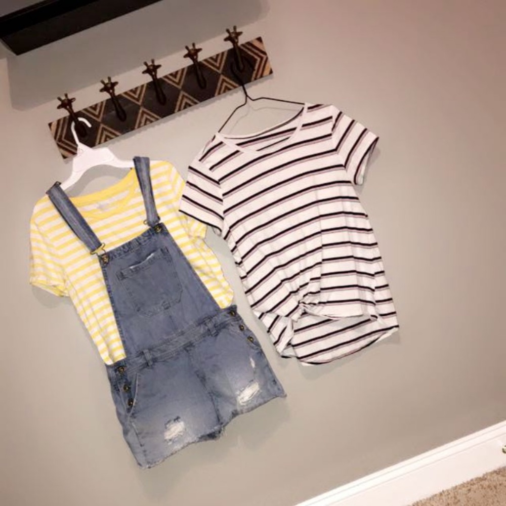 White striped T shirt